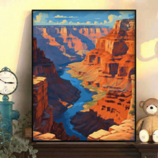조이제이 36종 40x50 쉬운그림그리기 DIY 유화그리기세트 명화그리기, 030 붉은협곡, 1세트