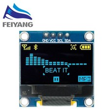0.96 인치 iic 직렬 옐로우 블루 oled 디스플레이 모듈 128x64 i2c ssd1306 12864 lcd 스크린 보드 gnd vcc scl sda for arduino 전자 부품 액세서리 소스, Yellow Blue 4pin
