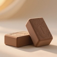 투톤 요가 블록 여성용 홈트레이닝 필라테스 전문 요가원 전용, 갈색 한 쌍