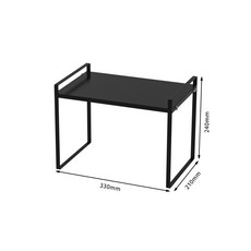 可伸縮廚房置物架臺面櫥柜隔板分層架柜內調料收納鍋架桌面小架子廚具收納廚房收納廚房置物架餐具收納居家收納桌上收納, 厚板小號黑色高款, 1個