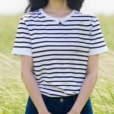 레드에셋 여자 반팔티 스트라이프 티셔츠