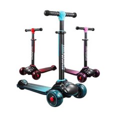 청소년 킥보드 3발 LED 접이식 성인용 전문가, 1개, XF-X8 핑크 5cm 휠