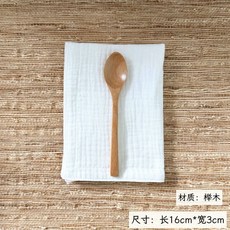 櫸木咖啡酸奶攪拌勺 創意家用小調羹蜂蜜勺輔食寶寶兒童勺, 1支, 淺色櫸木勺1支17*3cm, 淺色