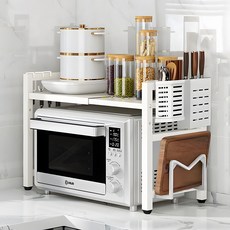 MHJY 전자레인지 선반 높이 너비조절, 2단, 화이트