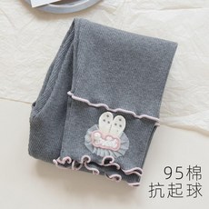 女童純棉打底褲 春秋款 抗起球 可愛兔裝飾
