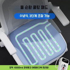 쿨링 시트 쿠션 여름용 통풍 자동차 사무실, 블루 (보조배터리포함), 1개