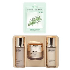 마스크팩 + 오휘 더 퍼스트 제너츄어 3종 스페셜 기프트 세트 / 친구와 여행갈때 필수화장품 / 휴대용화장품 / 기초3종 / 수분보습화장품, 1세트