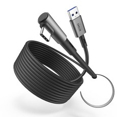 Oculus/Meta Quest 3S 액세서리와 호환되는 KIWI 디자인 16FT 링크 케이블 3/2/Pro/Pico 4 USB 3.0 to C 케이블(5Gbps 초고속), 10FT, White