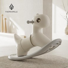 파워쇼퍼 흔들목마 완구 아기흔들말 시소 아기말타기, 1개, 그레이 + 등받이