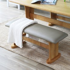 [리비니아] 빈센트 원목 2인 가죽벤치