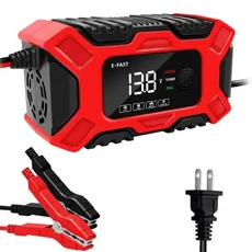12V 6A TK-300 지능형 자동차 오토바이 배터리 충전기 스마트 디지털 LCD 디스플레이 납 산성 배터리 펄스, 01 Red US