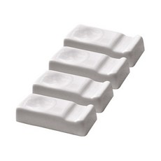 블럭마트 주방 도자기 수저받침 사각, 화이트, 4개
