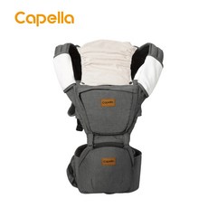 Capella Koala無尾熊坐墊型背巾 嬰幼兒輕量透氣背帶 時尚灰 四季透氣網布設計