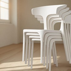 FONOW 일체형 인테리어 식탁 의자 체어 4p 세트, 화이트, 4개