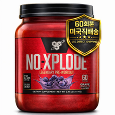 [BSN] BSN 노익스플로드 60서빙 포도 맛 크레아틴 베타알라닌 함유 1.11kg BSN N.O. XPLODE Pre Workout Powder, 그레이프 포도, 60 서빙, 1개