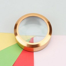 Rongon 2-6X 크리스탈 돔 돋보기 2-6X 책상 독서 돋보기 청사진 지도 신문 취미용 문진 돋보기 루페 (80MM), 골드-80mm