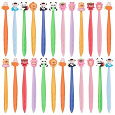 귀여운 동물 버블헤드 지우개 24개 연필용 카와이 지우개 귀여운 학교 용품 재미있는 만화 지우개 개학 용품 생일 교실 선물, 스타일 1
