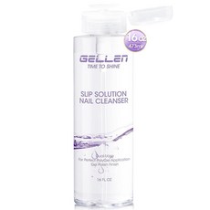 Gellen 473.2ml(16온스) 다목적 네일 클렌저 펌프 병 디자인 네일 표면 클리너 네일 프렙용 끈적끈적한 잔여물 제거제 고광택 젤 탑 코트 폴리젤 슬립 솔루션, Gellen 473.2ml(16온스) 다목적 네일 클렌