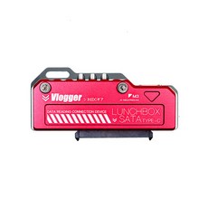 Vlogger LUNCHBOX 鋁合金 SATA Type-C 3.1 Gen1 高速硬碟盒 適用2.5吋SSD 紅色, 1個