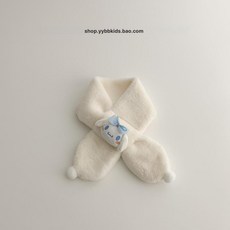 겨울 방한 목도리 귀여운 곰돌이 키즈 남아 어린이 넥워머, 작은 베리 래빗 화이트