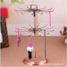 대리석 액세서리 거치대 목걸이 악세사리 귀걸이 진열대, 낮음 엔틱 코퍼 2단 36.5cm 회전, 1개
