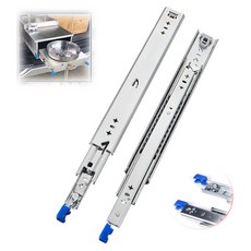 소프트 클로징 서랍 레일 3단 수평 완전 슬라이드 볼 250mm ~ 1500mm 전체 크기 하중 용량 120kg 잠금 장치가 있는 헤비 듀티 슬라이드 레일 내구성 2개(쌍), 36inch(900mm)