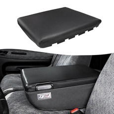 KBH 닷지 램 1994-2001용 센터 콘솔 팔걸이 커버 교체품 자동차 뚜껑 덮개 비닐 가죽 긁힘 방지 다크 그레이 (48.3cm x 38.1cm(19인치 15인치), Dodge Ram 1994-2001, Jump Seat, 블랙