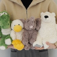 북극곰 코끼리 오리 악어 동물 애착 인형 복슬 봉제 완구 수면 쿠션 아동 선물, 1개, 상세페이지 참조