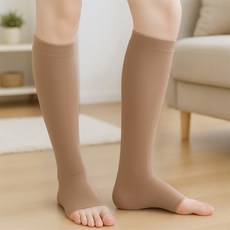 메가디자인 오픈토 종아리 압박밴드 XS 베이지 다리압박