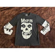 【K4】全新Misfits骷顱頭logo官方假兩件薄長T SZ L