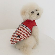 RealPet 狗狗格紋3M反光背心, 紅色