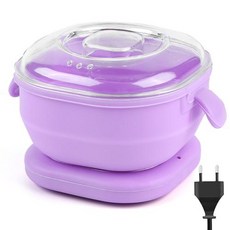왁스 워머 휴대용 접이식 히터 기계 제모 스파 바디 제모기 포트 400ML 미국 EU, 3) Purple EU Plug, 1개