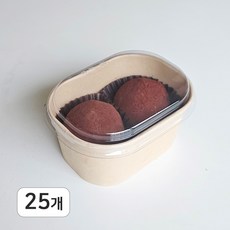 크라프트 사각 종이용기 도시락용기 본체 뚜껑 세트 250ml (미니) 사이즈, 1세트, 25개입 1세트, 25개입