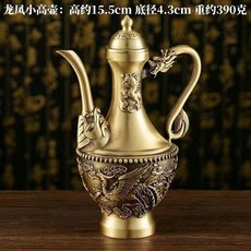 黃銅龍鳳呈祥酒壺套組，含6個酒杯，居家茶道擺件, 1個, 小 龍鳳酒壺
