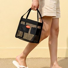 니드잇 메쉬 수영 가방 목욕 바구니, 블랙