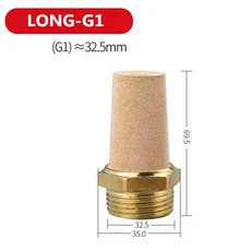 공압 배기 머플러 소음기 M5 1/8 1/4 3/8 1/2 3/4 BSP 공기 소음용 수나사 황동 조정 가능한 긴 짧은 BSL S, 02 Long 1inch, 01 1PCS