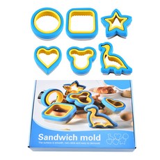 卡通造型翻糖切花模蛋糕三明治封邊模印花餅乾模套裝壓花烘焙模具, 1個, 彩盒裝:籃+黃色