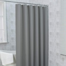 3S리빙 방수 샤워커튼 무지그레이 + 크롬커튼고리+ 커튼봉 세트, 1세트, gray