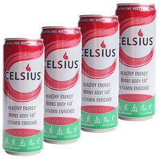 셀시우스 헬시 에너지 드링크 스파클링 워터멜론, 4개, 355ml