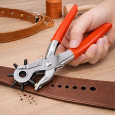 주앙이 깔끔한 6단타공 미끄럼방지 펀칭기, 1개, 오렌지 + 실버