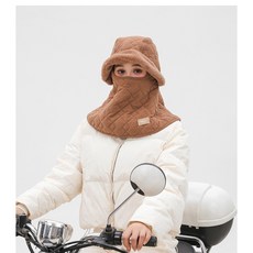 推薦抗寒-40度北海道防寒帽防寒戶外保暖圍脖一體帽防風護頸護臉騎行面罩秋冬加絨加厚成人帽雪地旅行必備, 焦糖色, 1個