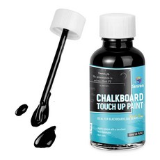 칠판 페인트 블랙 나무 금속 유리 벽 석고 보드 표지판용 터치업 프레임 모든 표면 매트 마감 아크릴 무독성 퀵 드라이 30ml 1.5온스, 우드 필러 퍼티 메꿈제 보수제 검은색 페인트 보트 터치