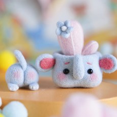 올샵 애니멀 다육이 양모펠트 패키지 키트, 1개, 코끼리