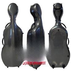 유리섬유 첼로 하드 방수 카본 손잡이 경량 바퀴 첼로가방 튼튼한 대형 초경량, 1개, 기본 색상