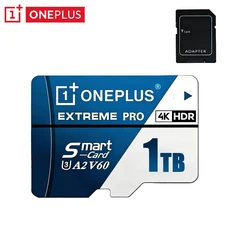 품질이 좋습니다 OnePlus 2TB 고속 V30 A2 U3 4K SD 카드 512GB 256GB 메모리 카드 1TB Micro TF SD 어댑터 (스마트폰/태블릿/PC 호환) 신, 1개, 블루1TB