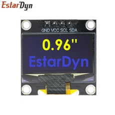 ROHS 인증 0.96 인치 Oled IIC 직렬 백색 OLED 디스플레이 SSD1315 128X64 I2C Arduino 용 LCD 스크린 보드, 02 Yellow Blue 4Pin