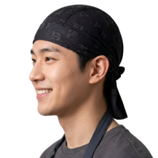 국산 셰프 쿨링 헤드랩 메쉬 스판 주방 두건, 1개, 패턴 메쉬블랙