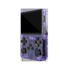 R36S 휴대용 게임기 안드로이드 PS1 레트로 게임 콘솔 미니 오락기 오락용, 반투명 퍼플 128G