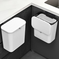리빙픽 2개 주방 걸이형 쓰레기통 냄새차단 음식물 쓰레기통 10L, 하이트