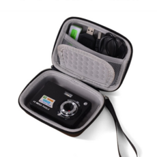 ccd 카메라 케이스 콤팩트 여행용 디지털카메라 카메라 휴대용 케이스 수납함 가볍고 튼튼한 단단한 다용도, 블랙